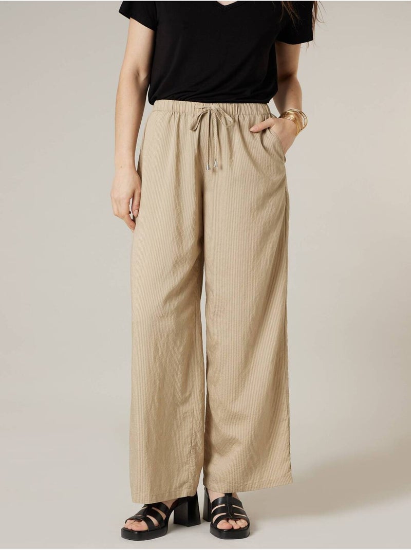 Pantalon large femme 'Deeluxe' Beige - Kiabi
