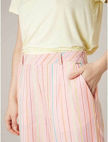 Pantalon large femme en 100% coton rayé 'Deeluxe'