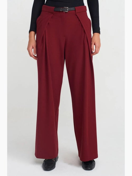 Pantalon large femme en crêpe avec ceinture dilvin - Kiabi Pantalon large femme en crêpe avec ceinture dilvin - Kiabi