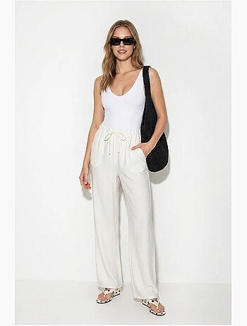 Pantalon large femme en crêpe lucci