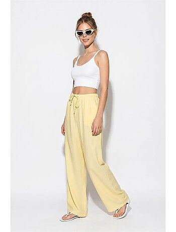 Pantalon large femme en crêpe lucci