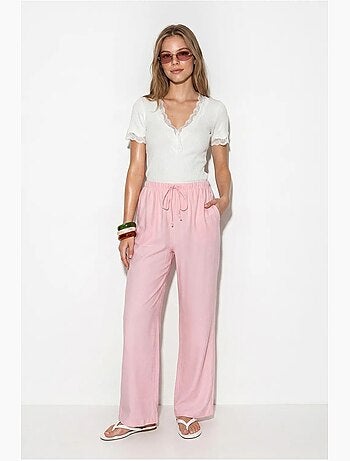 Pantalon large femme en crêpe lucci