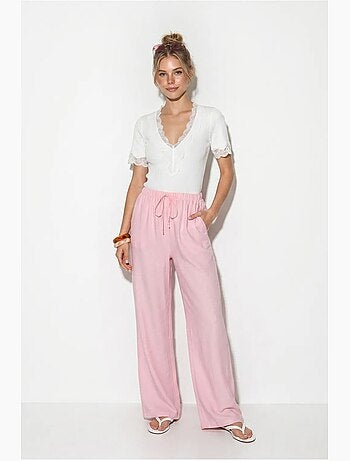 Pantalon large femme en crêpe lucci