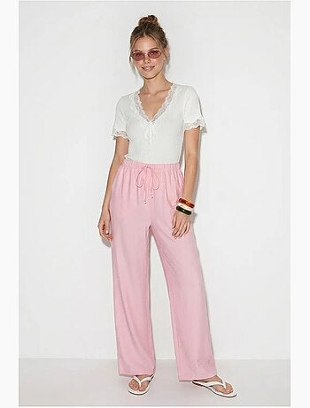 Pantalon large femme en crêpe lucci