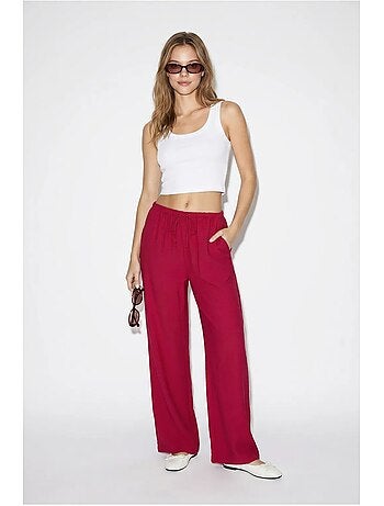 Pantalon large femme en crêpe lucci