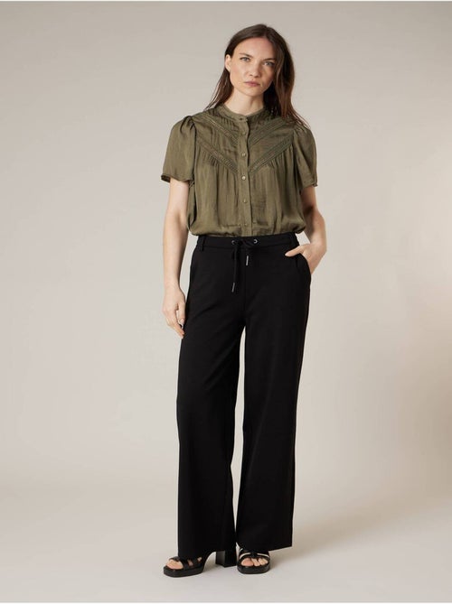 Pantalon large femme en interlock 'Deeluxe' - Kiabi