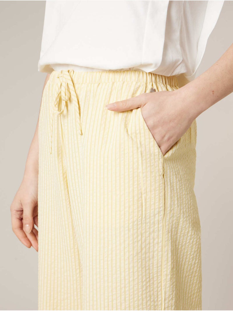 Pantalon large femme en jersey 'Deeluxe' Jaune clair - Kiabi