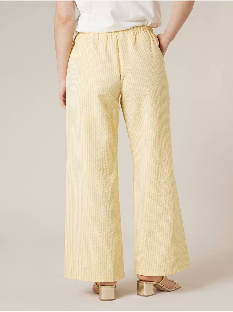 Pantalon large femme en jersey 'Deeluxe' Jaune clair - Kiabi
