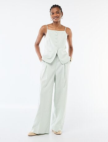 Pantalon large femme en lin léger