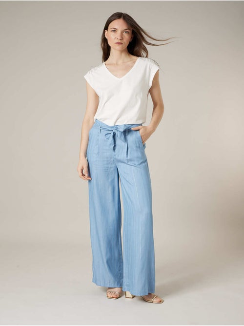 Pantalon large femme en lyocell 'Deeluxe' - Kiabi