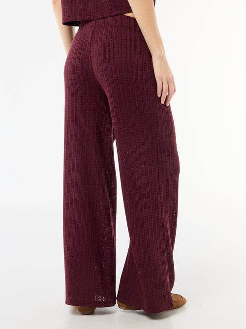 Pantalon large femme en maille légère - Kiabi