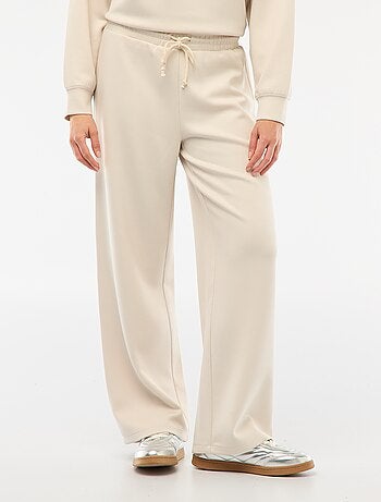 Pantalon large femme en maille lourde