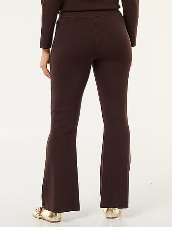 Pantalon large femme en maille lourde