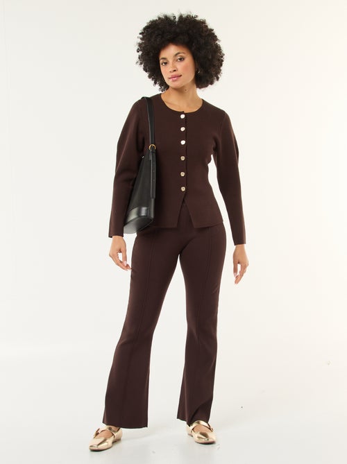 Pantalon large femme en maille lourde - Kiabi Pantalon large femme en maille lourde - Kiabi