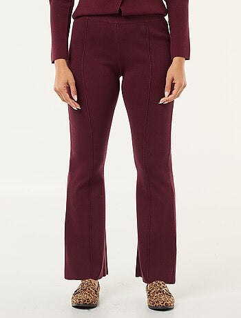 Pantalon large femme en maille lourde