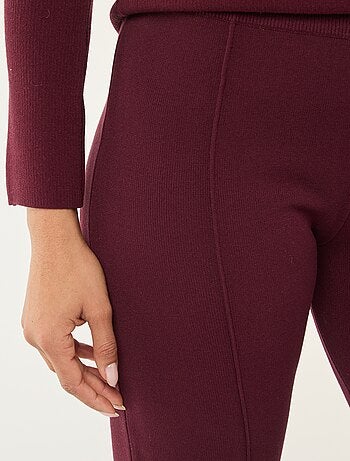 Pantalon large femme en maille lourde