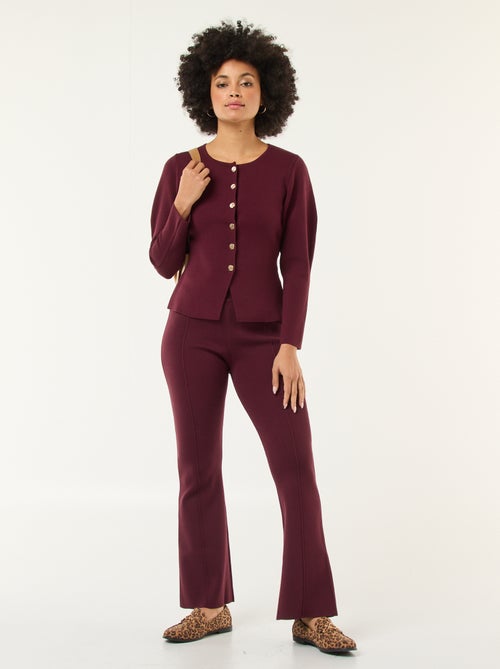 Pantalon large femme en maille lourde - Kiabi