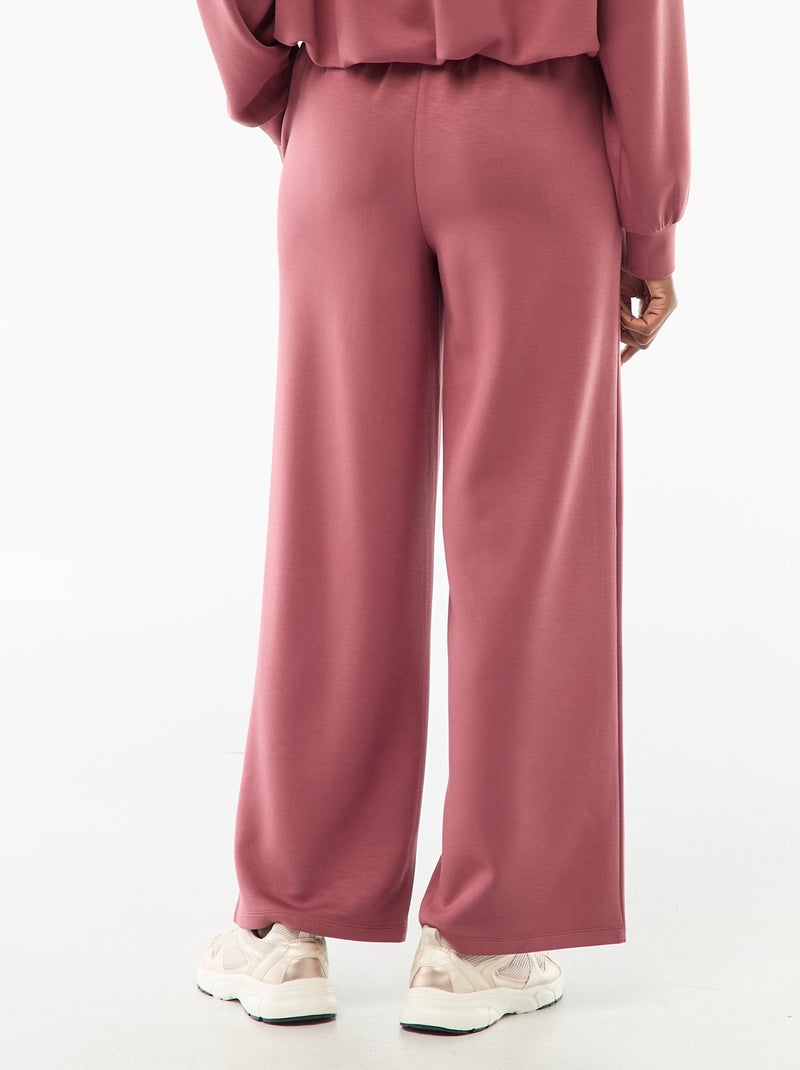 Pantalon large femme en maille lourde uni Bordeaux - Kiabi