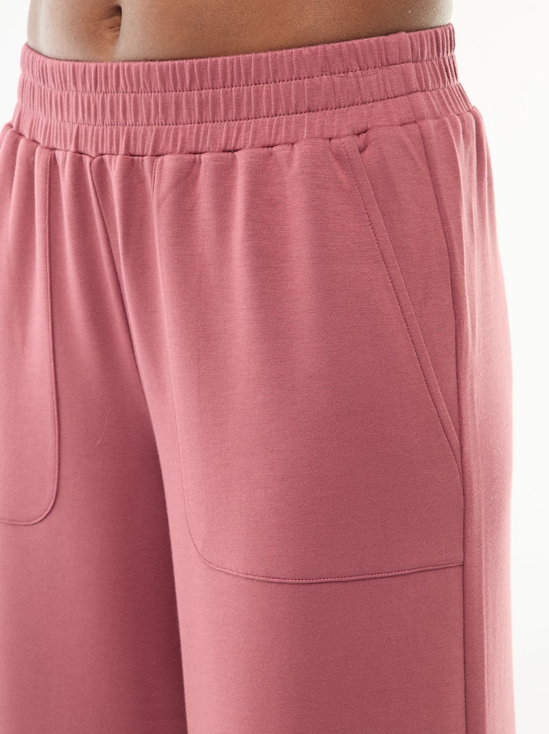 Pantalon large femme en maille lourde uni Bordeaux - Kiabi