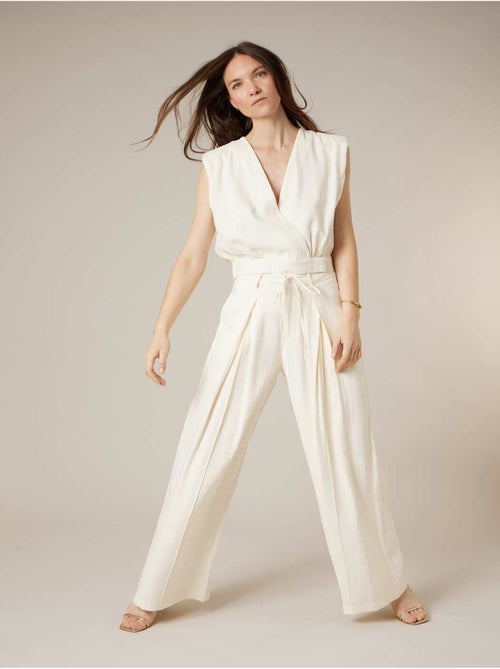 Pantalon large femme en matière fluide 'Deeluxe' - Kiabi