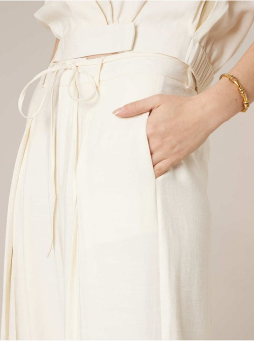 Pantalon large femme en matière fluide 'Deeluxe' - Kiabi