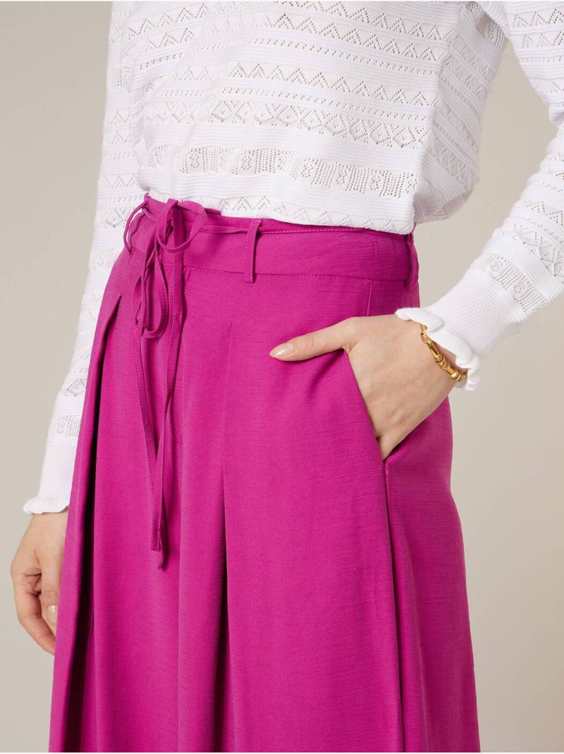 Pantalon large femme en matière fluide 'Deeluxe' Rose - Kiabi