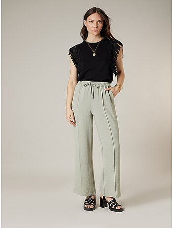 Pantalon large femme en matière fluide 'Deeluxe'