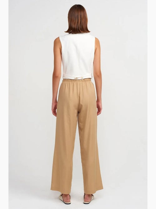 Pantalon large femme en tencel avec taille à cordon dilvin - Kiabi Pantalon large femme en tencel avec taille à cordon dilvin - Kiabi