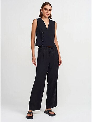 Pantalon large femme en tencel avec taille à cordon dilvin