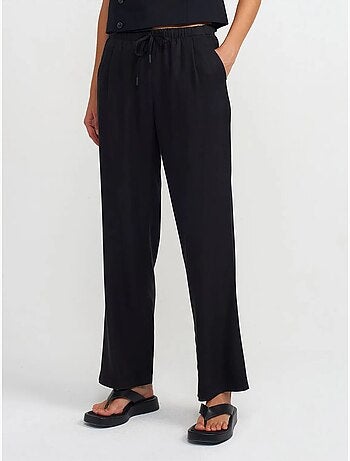 Pantalon large femme en tencel avec taille à cordon dilvin