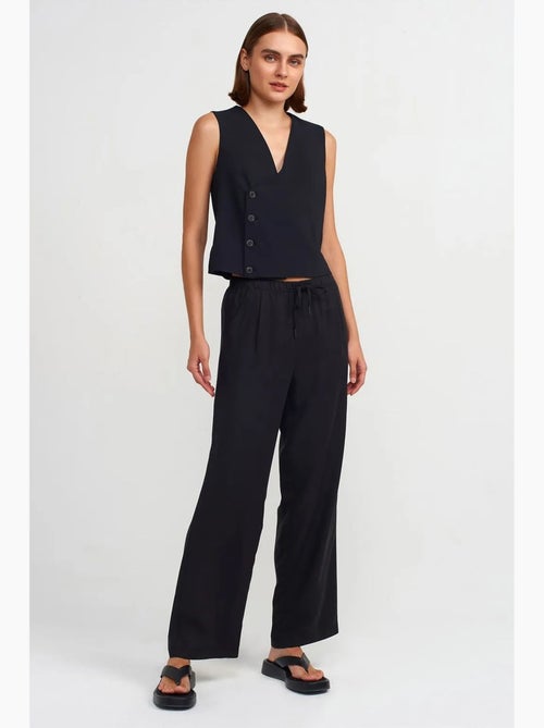 Pantalon large femme en tencel avec taille à cordon dilvin - Kiabi Pantalon large femme en tencel avec taille à cordon dilvin - Kiabi