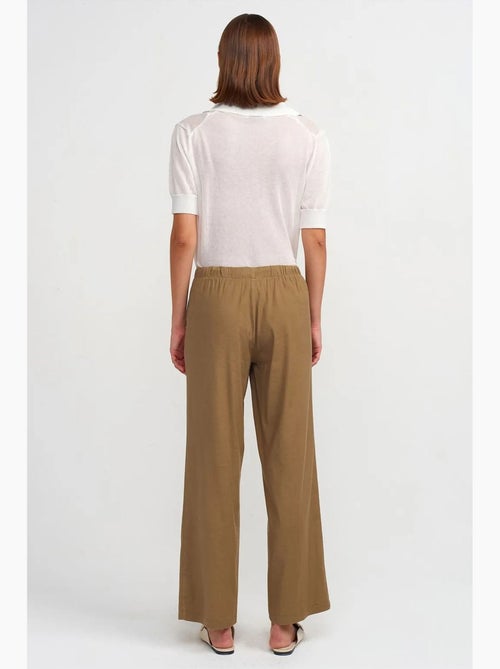 Pantalon large femme en tencel avec taille à cordon dilvin - Kiabi