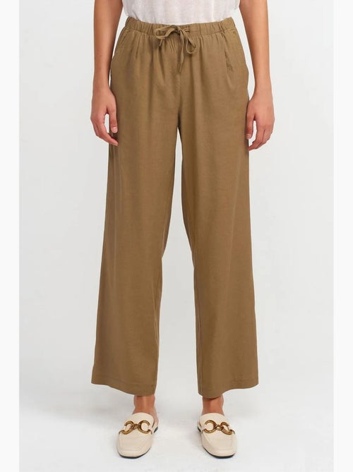 Pantalon large femme en tencel avec taille à cordon dilvin - Kiabi