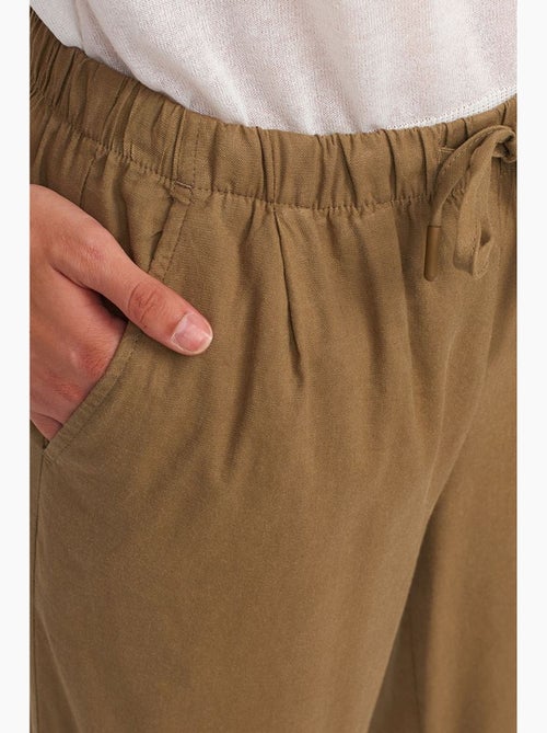 Pantalon large femme en tencel avec taille à cordon dilvin - Kiabi