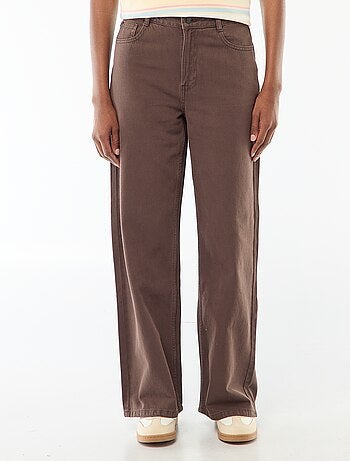 Pantalon large femme en twill