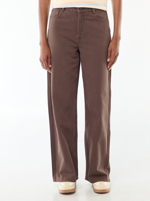 Pantalon large femme en twill - Kiabi