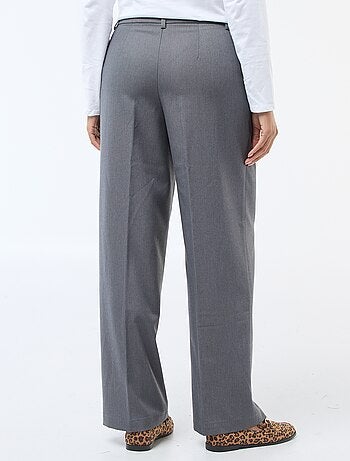 Pantalon large taille haute ceinture et passants