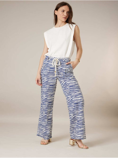 Pantalon large femme imprimé animalier 'Deeluxe' - Kiabi