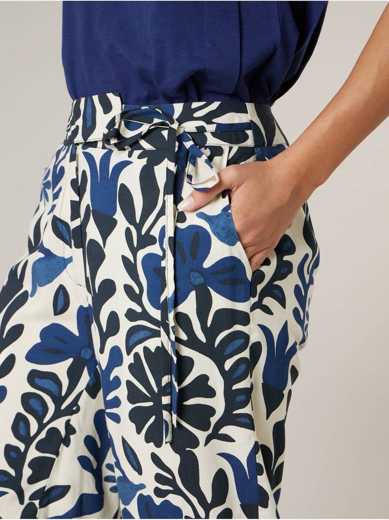 Pantalon large femme imprimé 'Deeluxe' Bleu marine - Kiabi