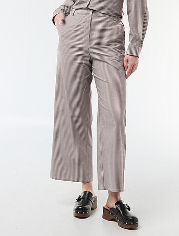 Pantalon large femme rayé fantaisie