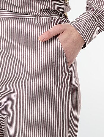 Pantalon large femme rayé fantaisie