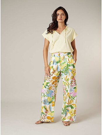 Pantalon large femme imprimé fleuri 'Deeluxe'