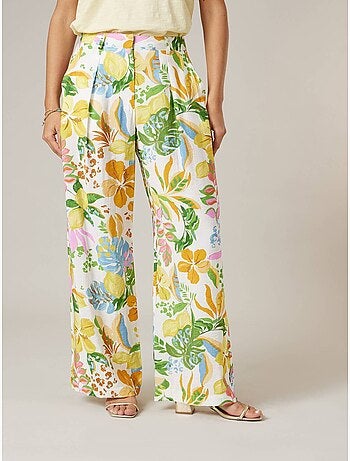 Pantalon large femme imprimé fleuri 'Deeluxe'