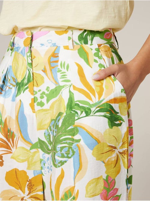 Pantalon large femme imprimé fleuri 'Deeluxe' - Kiabi