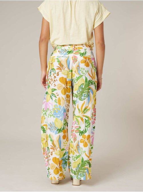 Pantalon large femme imprimé fleuri 'Deeluxe' - Kiabi