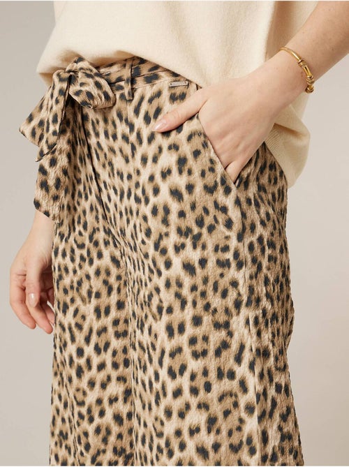 Pantalon large femme imprimé léopard  'Deeluxe' - Kiabi