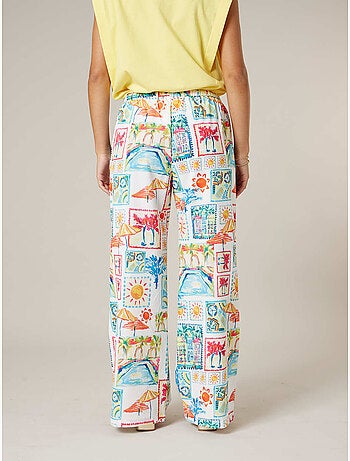 Pantalon large femme imprimé tropical 'Deeluxe'