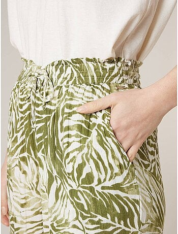 Pantalon large femme imprimé végétal 'Deeluxe'