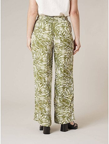 Pantalon large femme imprimé végétal 'Deeluxe'