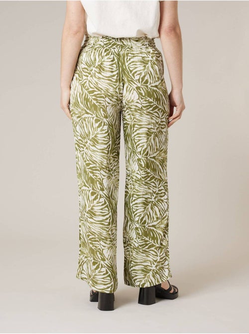 Pantalon large femme imprimé végétal 'Deeluxe' - Kiabi